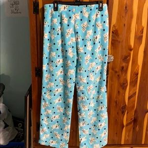 Kim Rogers Fuzzy Dog Pajama Pants 